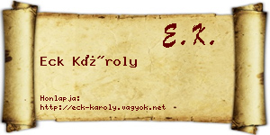 Eck Károly névjegykártya