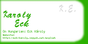 karoly eck business card